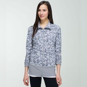 lululemon nice asana jacket in ‘not so petite silver spoon’